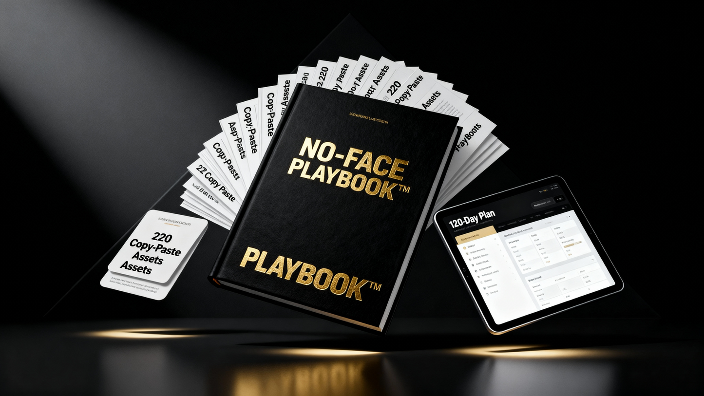 NO-FACE PLAYBOOK™ – 220 Templates + 120-Day Plan